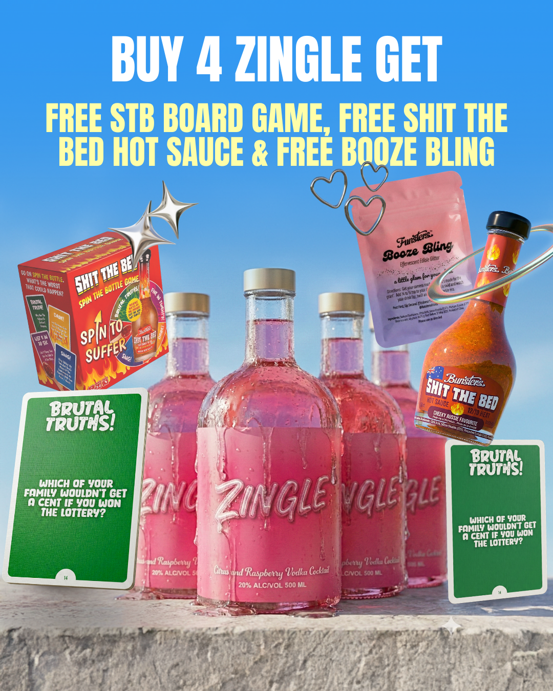 Zingle Lemon Lime Orange Raspberry Vodka