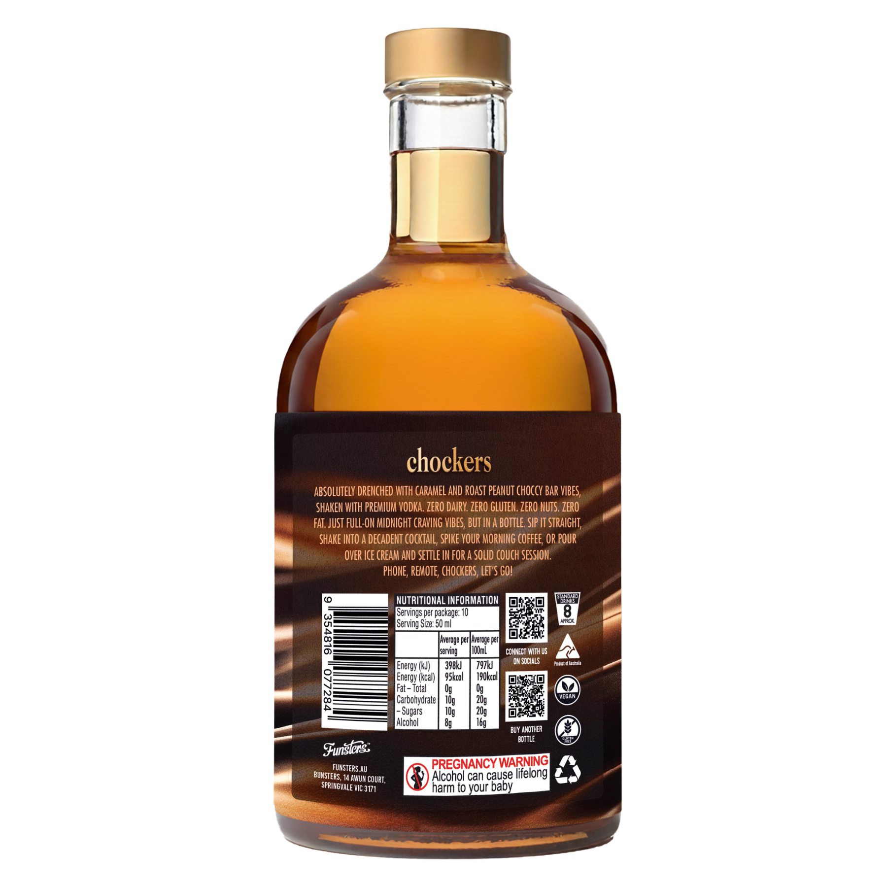 Chockers Choc Caramel Peanut Vodka